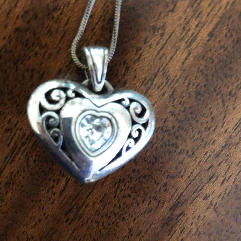Brighton Divinity Reversible Rhinestone Heart Nec… - image 2